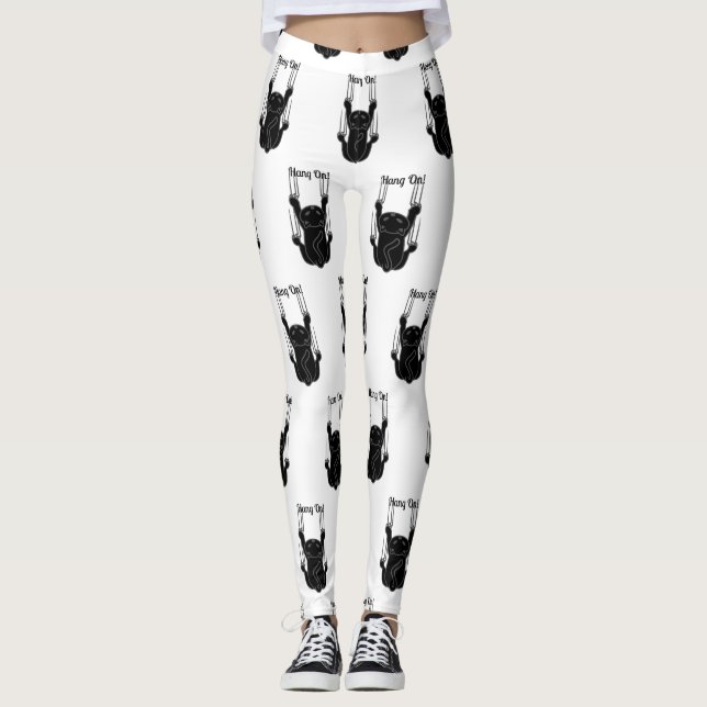 Håll ned på svart katt Thunder_Cove Leggings (Framsida)