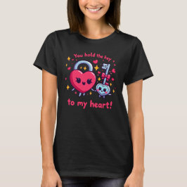 Håll Nyckel mot mitt hjärta - Cute Nyckel och Padl T Shirt
