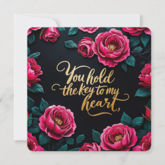 Håll nyckel till mina hjärtklaffskort julkort