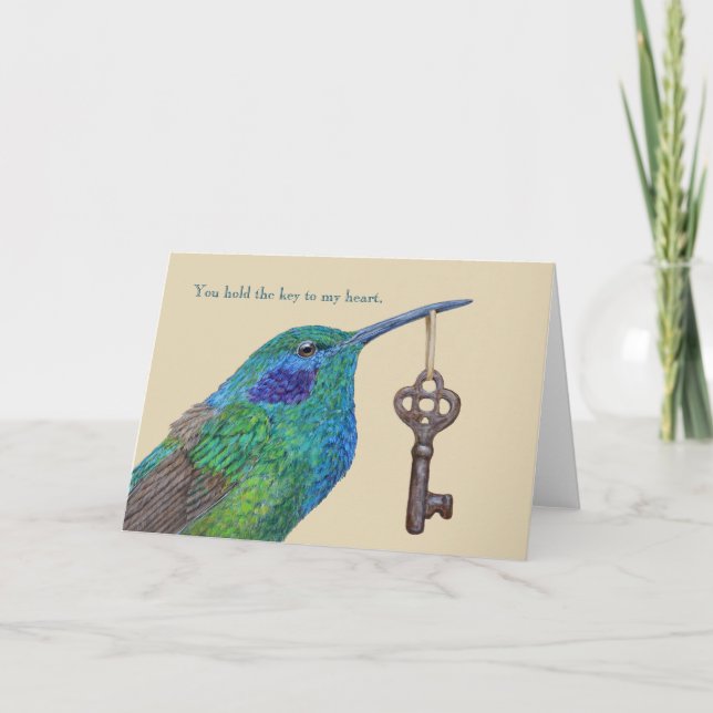 Håll nyckel till mitt hjärtkort kort (Framsida)