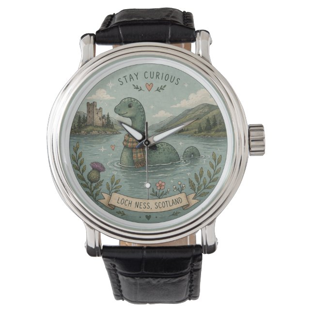 Håll Nyfiken Mysig Kryptid Nessie Loch Ness Monste Armbandsur (Framsida)