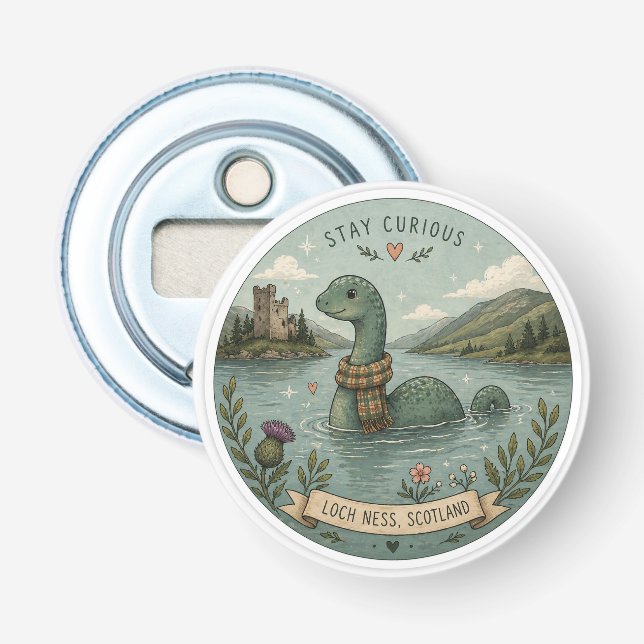 Håll Nyfiken Mysig Kryptid Nessie Loch Ness Monste Flasköppnare (Framsidan)