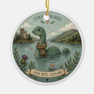 Håll Nyfiken Mysig Kryptid Nessie Loch Ness Monste Julgransprydnad Keramik