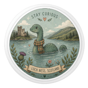 Håll Nyfiken Mysig Kryptid Nessie Loch Ness Monste Knopp