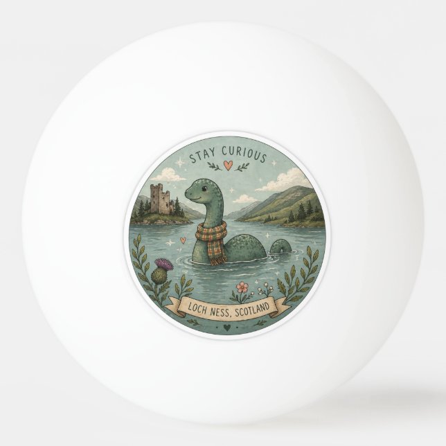 Håll Nyfiken Mysig Kryptid Nessie Loch Ness Monste Pingisboll (Framsidan)