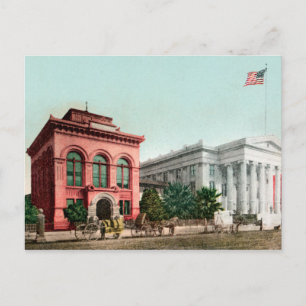 Hall of Records Vintage California Postcard Vykort