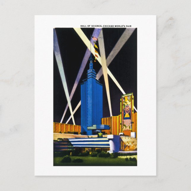 Hall of Science, Chicago World's Fair Vykort (Framsida)