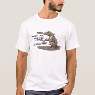Håll ön ren Plast Inte På Min Meny Komodo T- T Shirt
