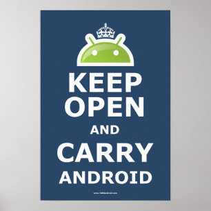Håll öppet och bär Androidaffischen Poster