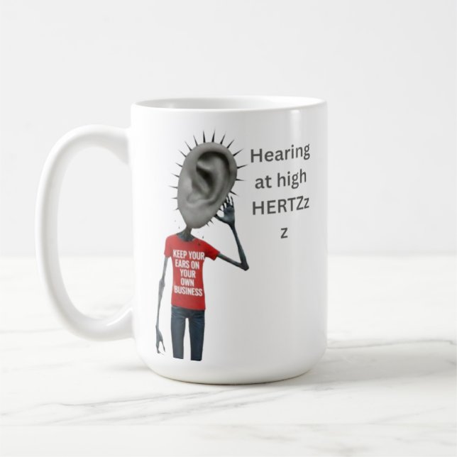 Håll öronen på din egen verksamhet kaffemugg (Vänster)