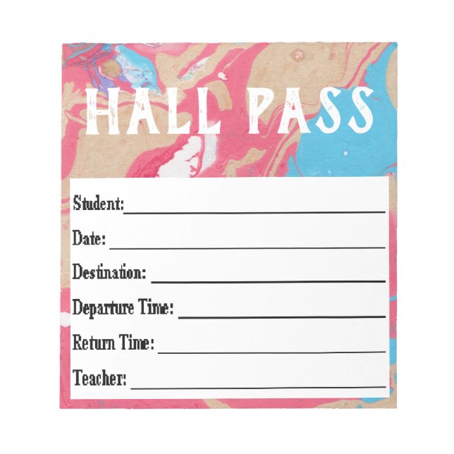 Hall Pass Anteckningsblock (Framsida)