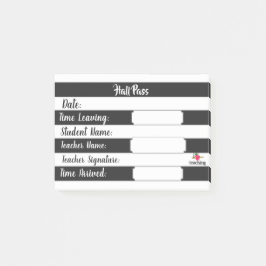 Hall Pass - Black & White Rand Post-it Block