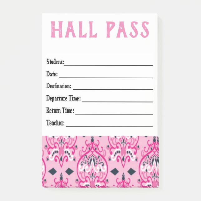 Hall Pass Post-it Block (Framsida)