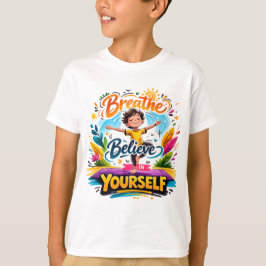 Håll Positiv Yoga Citat Färgrik Meditation Desig T Shirt