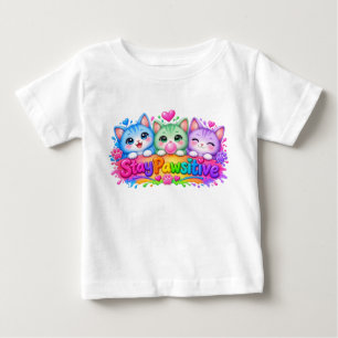 Håll Positivt Söta Katter Bebis T Shirt