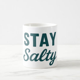 Håll salt teal kustliv ocean grafisk surfar kaffemugg