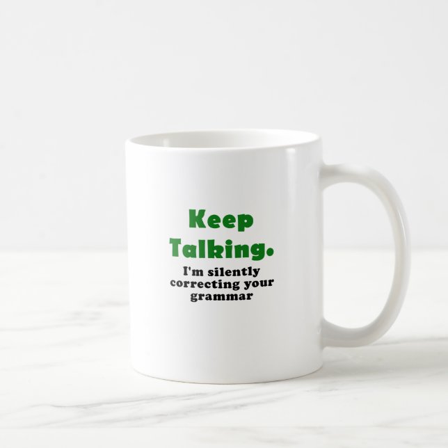 Håll samtal I-förmiddagen som korrigerar tyst din Kaffemugg (Höger)