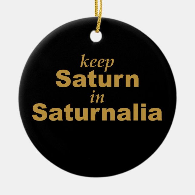 Håll Saturn i Saturnalia Julgransprydnad Keramik (Framsidan)