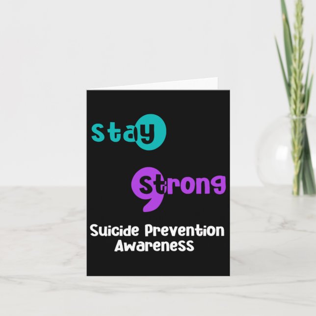 Håll skarp suicide Prevention Awareness Semicolon Kort (Framsida)