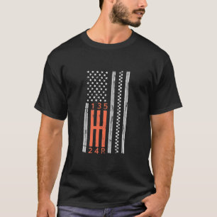 Håll skift i amerikansk Flagga manuellt T Shirt