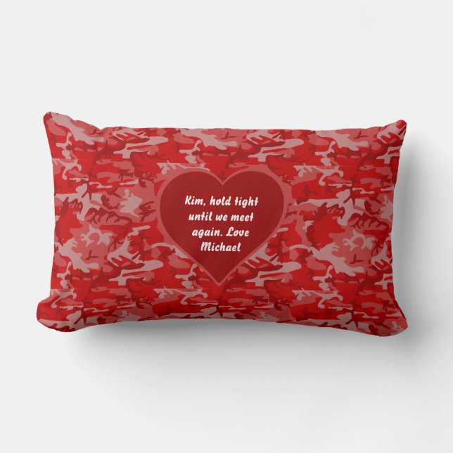Håll tätt rött Camo Valentine Pillow-Anpassade Lumbarkudde (Framsida)