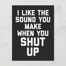 Håll tyst på en notering vykort