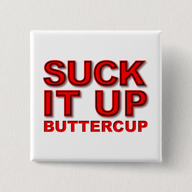Håll ut Buttercup Rolig knapp (Framsida)
