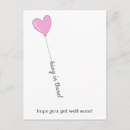 Håll ut! - Cute Rosa Balloon - Njut snart Vykort