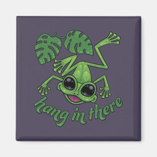 Håll ut där Lycklig Grönt Träd Frog Magnet
