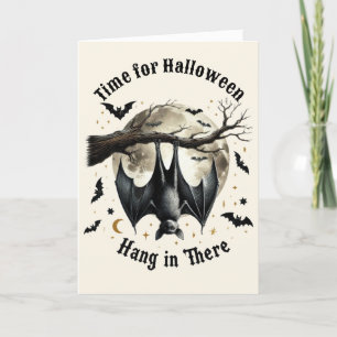 Håll ut där Vintage Fladdermus Halloween Helgkort