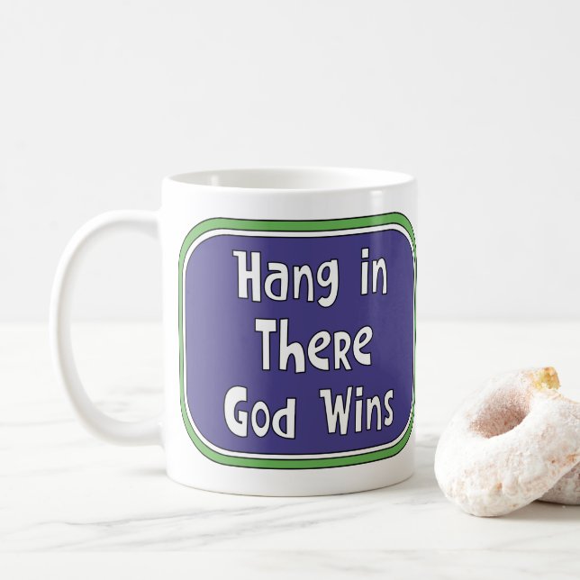 Håll ut - Gud vinner Kaffemugg (Med munk)