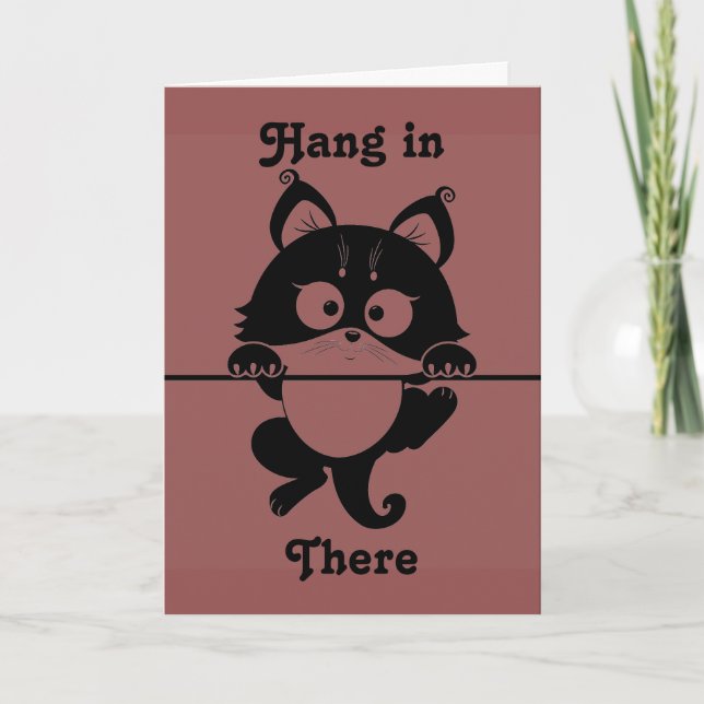 Håll Ut Katt Julkort Kort (Framsida)