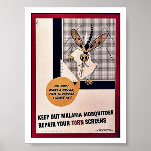 Håll ut Malariamyggor för att reparera din Poster