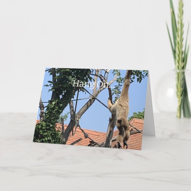 Håll ut, Monkey Birthday Kort (Framsida)