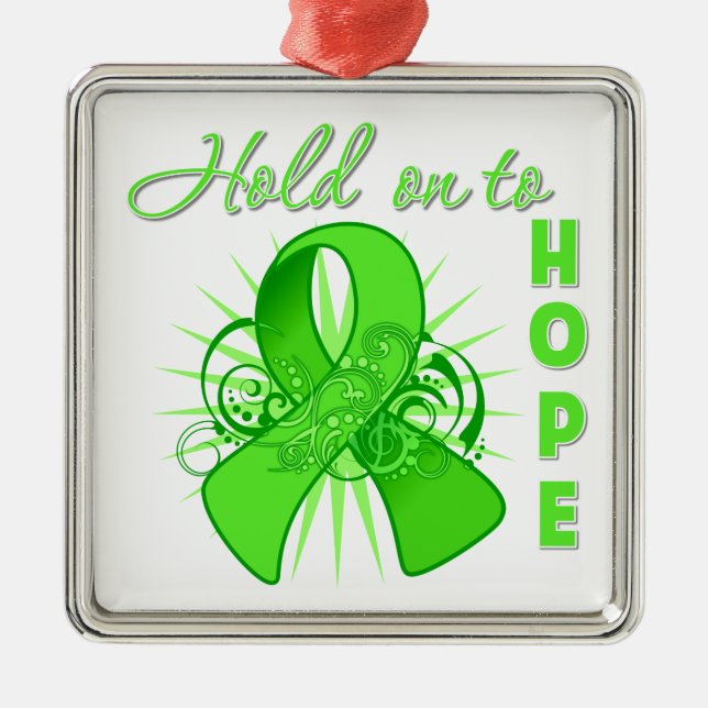 Håll ut till hoppet - Lymphoma Julgransprydnad Metall (Framsidan)