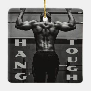 Håll ut Tuff Muscle Man Workout Gym Julgransprydnad Keramik