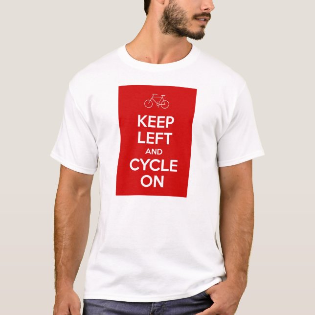 Håll vänstert och cykla på t shirt (Framsida)