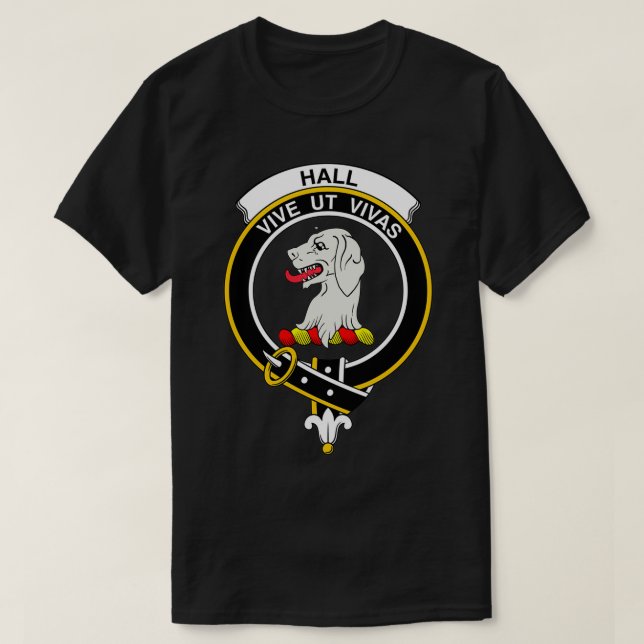 Hall Vapensköld Tartan Klan Scottish Klan T Shirt (Design framsida)