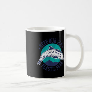 Håll våra hav fria från plast, miljöskydd kaffemugg