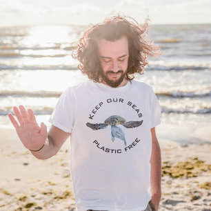 Håll våra hav plastfria Vattenfärgssköldpadda T Shirt