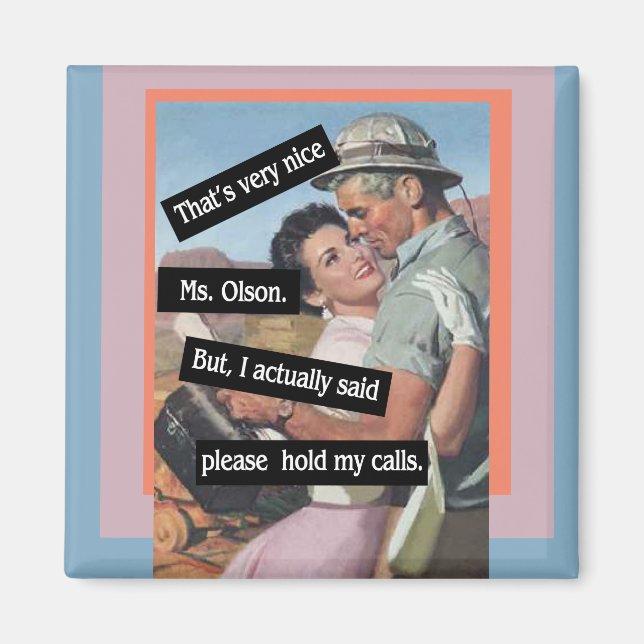 Håll Vintagen Mina samtal flytande Magnet (Framsidan)