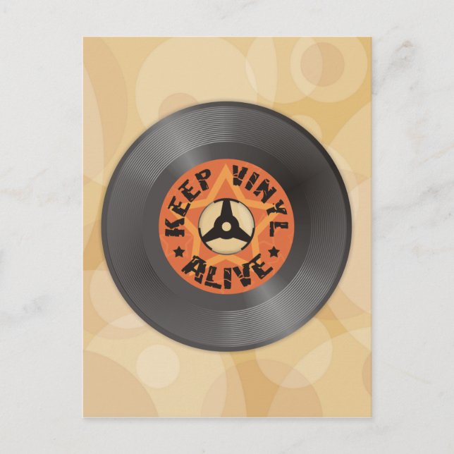 Håll vinylen vid liv vykort (Framsida)