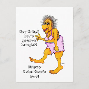 Hallå Baby! Låt oss dansa ikväll! Groovy Mormor Vykort