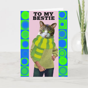 HALLÅ BÄSTA VÄN ROlig KATT GRATTISKORT Kort