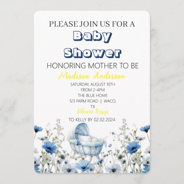 Hallå Bebis Babyshower Inbjudan (Framsida)