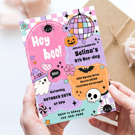 Hallå Boo! Rosa Syren Halloween Spökflicka Födelse Inbjudningar