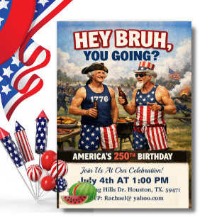Hallå Bror! Amerikas 250-års BBQ, Roligt Inbjudningar