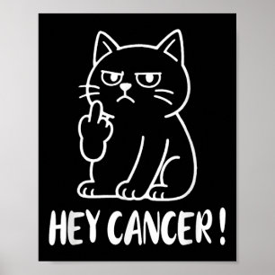 Hallå Cancer F U Roligt Meme Katt Lillfinger Fck C Poster