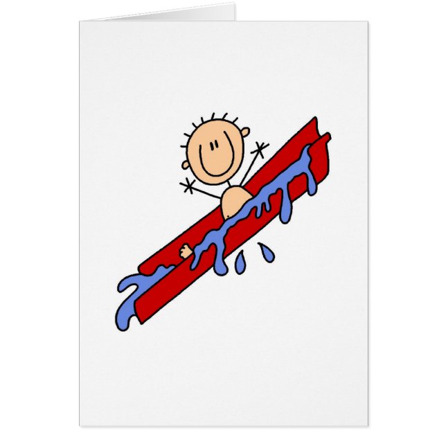 Hålla coolt på vattenglidbanakortet hälsningskort (Framsidan)