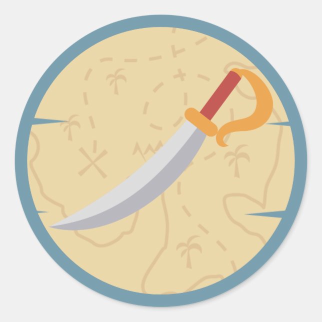 Hallå där! Piratpojke födelsedagsfest Runt Klistermärke (Framsida)